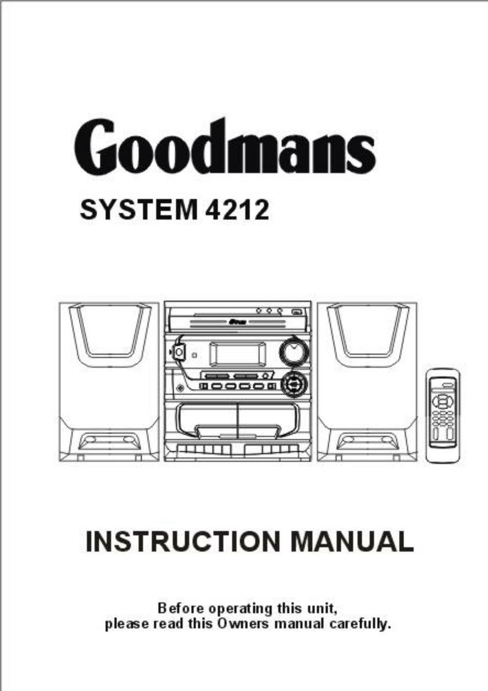 GOODMANS 4212 INSTRUCTION MANUAL Pdf Download | ManualsLib
