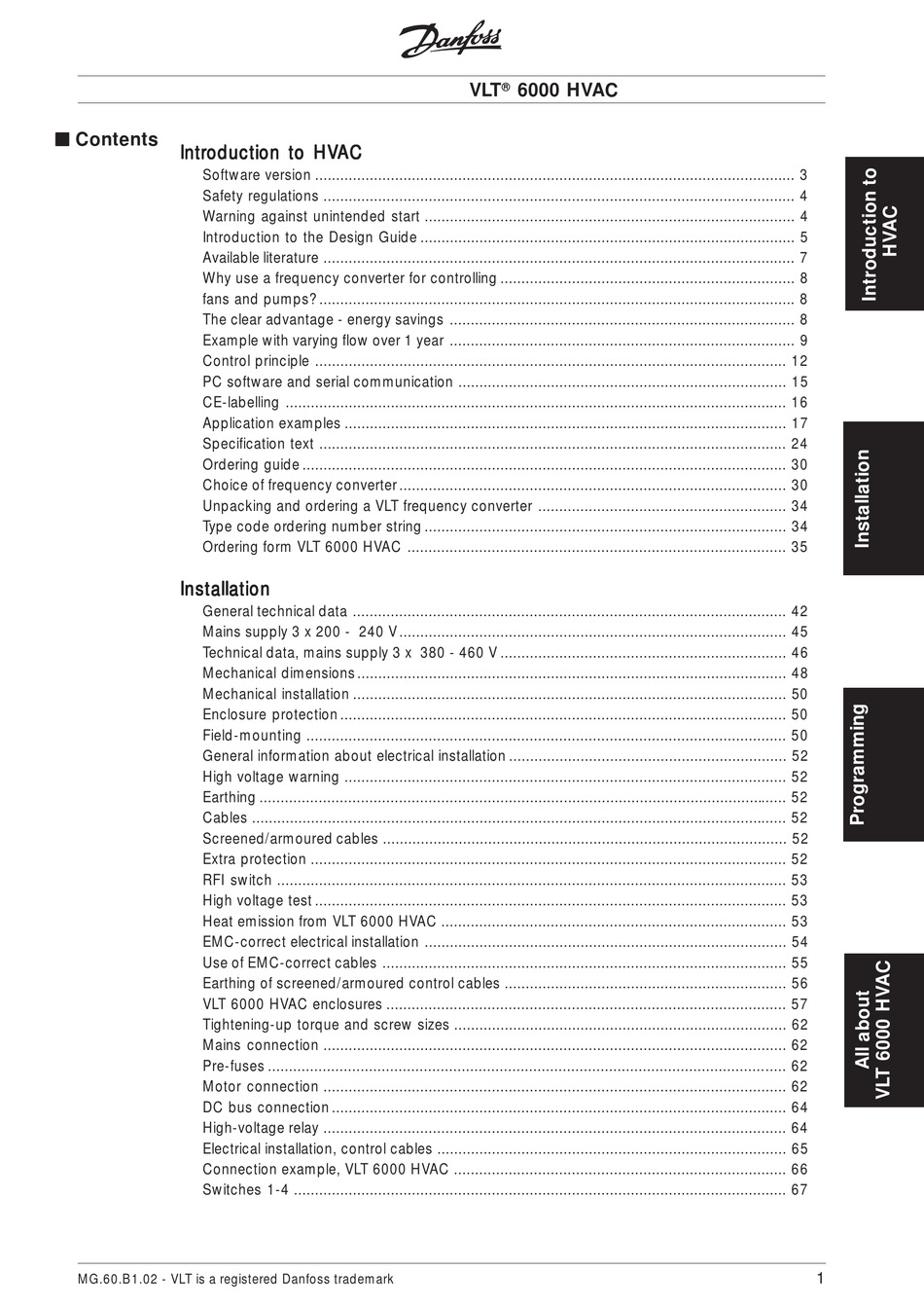 DANFOSS VLT 6000 HVAC MANUAL Pdf Download ManualsLib