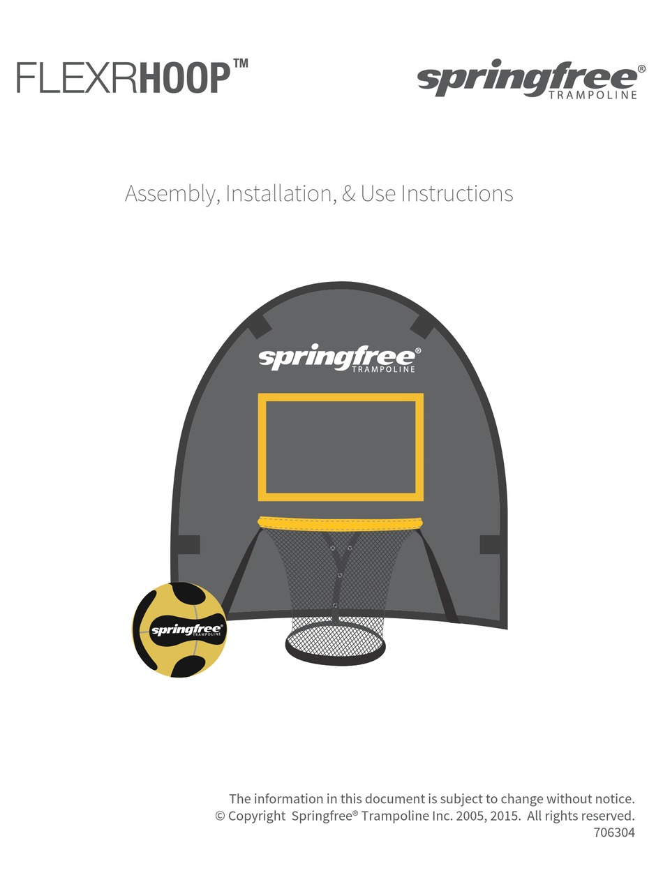 SPRINGFREE FLEXRHOOP SERIES ASSEMBLY, INSTALLATION AND USE MANUAL Pdf ...