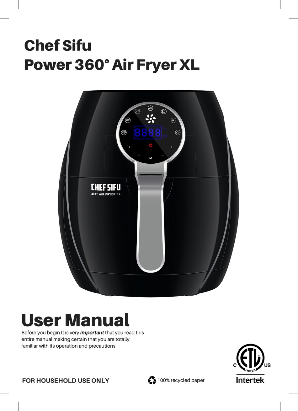 CHEF SIFU POWER 360 AIR FRYER XL USER MANUAL Pdf Download | ManualsLib