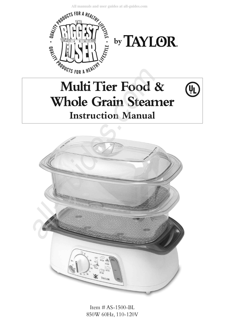 TAYLOR THE BIGGEST LOSER AS-1500-BL INSTRUCTION MANUAL Pdf Download