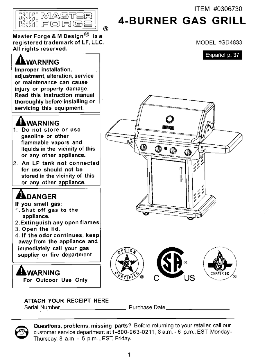 Master Fe Gd4833 User Manual Pdf Download Manualslib