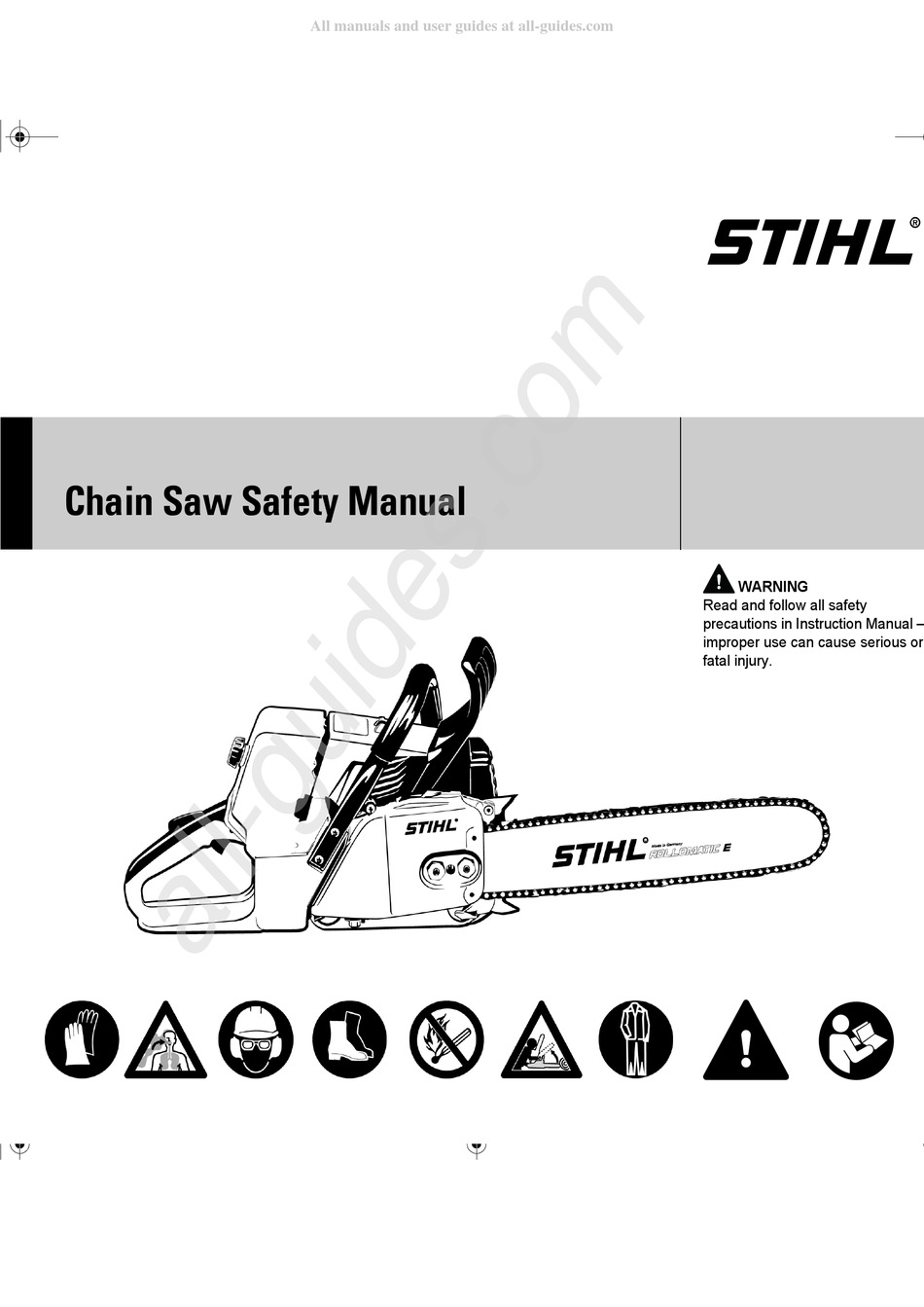 Stihl Ms 171 Safety Manual Pdf Download Manualslib