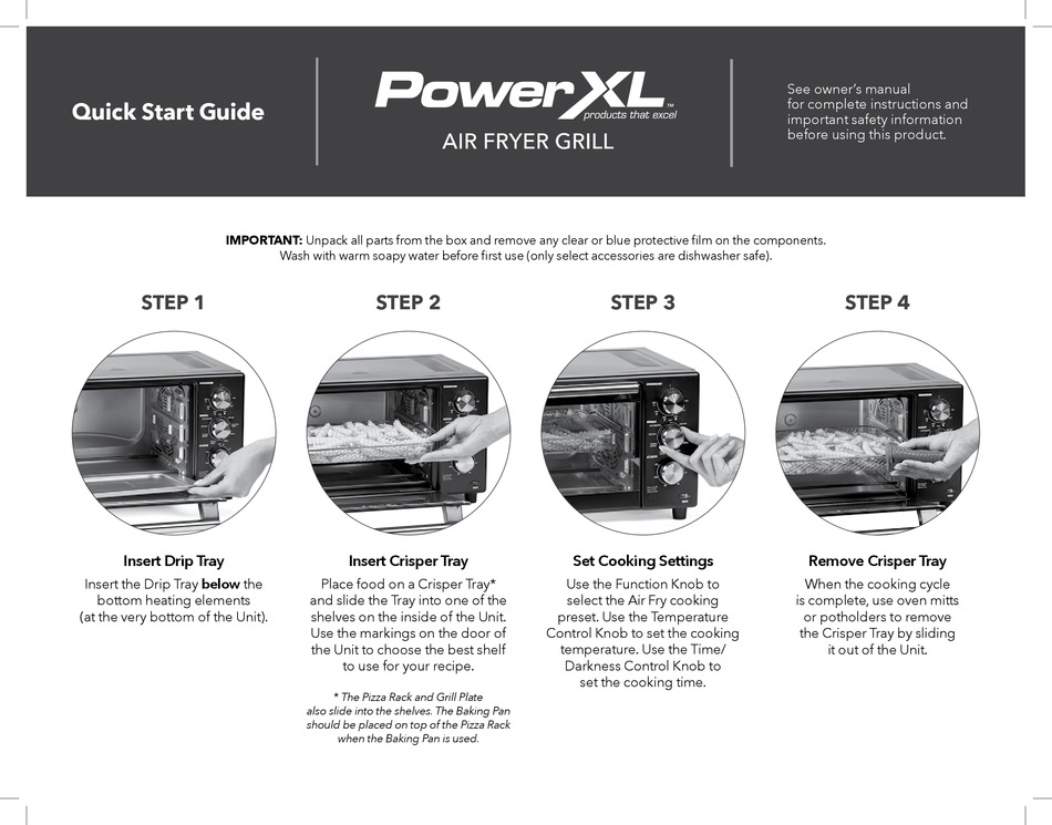 Power Air Fryer XL - Quick Start Guide 