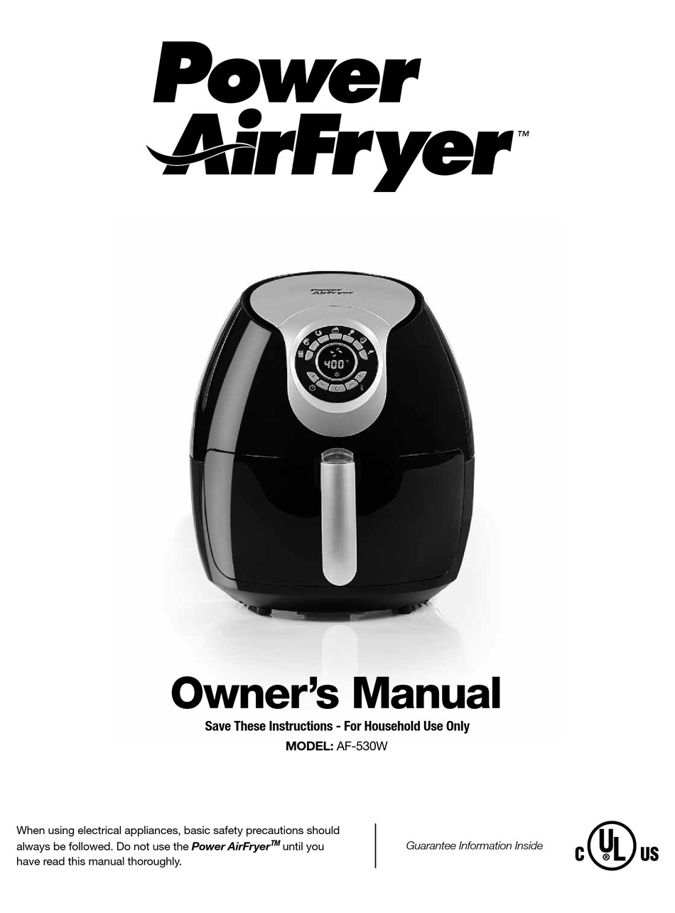Power Air Fryer XL - Quick Start Guide 