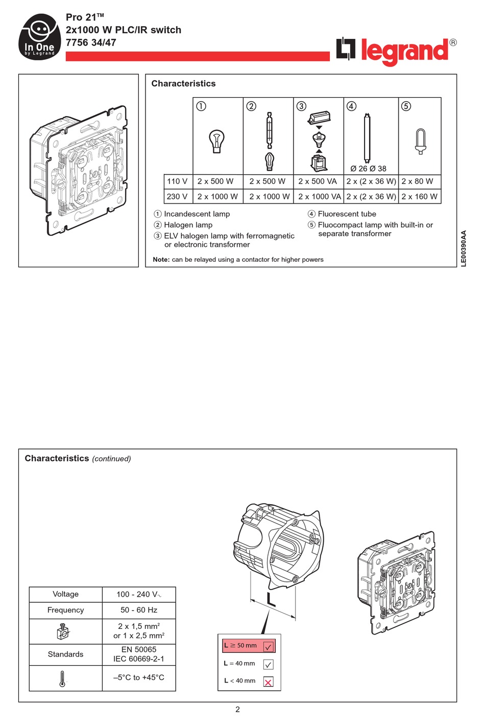 Legrand Pro 21 7756 34 47 Manual Pdf Download Manualslib