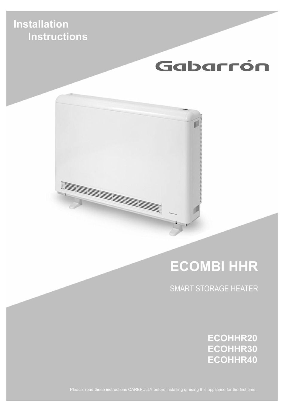 Gabarron Ecombi Hhr Series Installation Instructions Manual Pdf Download Manualslib