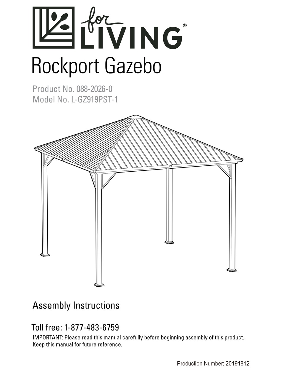 vmi 10x10 gazebo assembly instructions on For Living L Gz919pst 1 Assembly Instructions Manual Pdf Download Manualslib