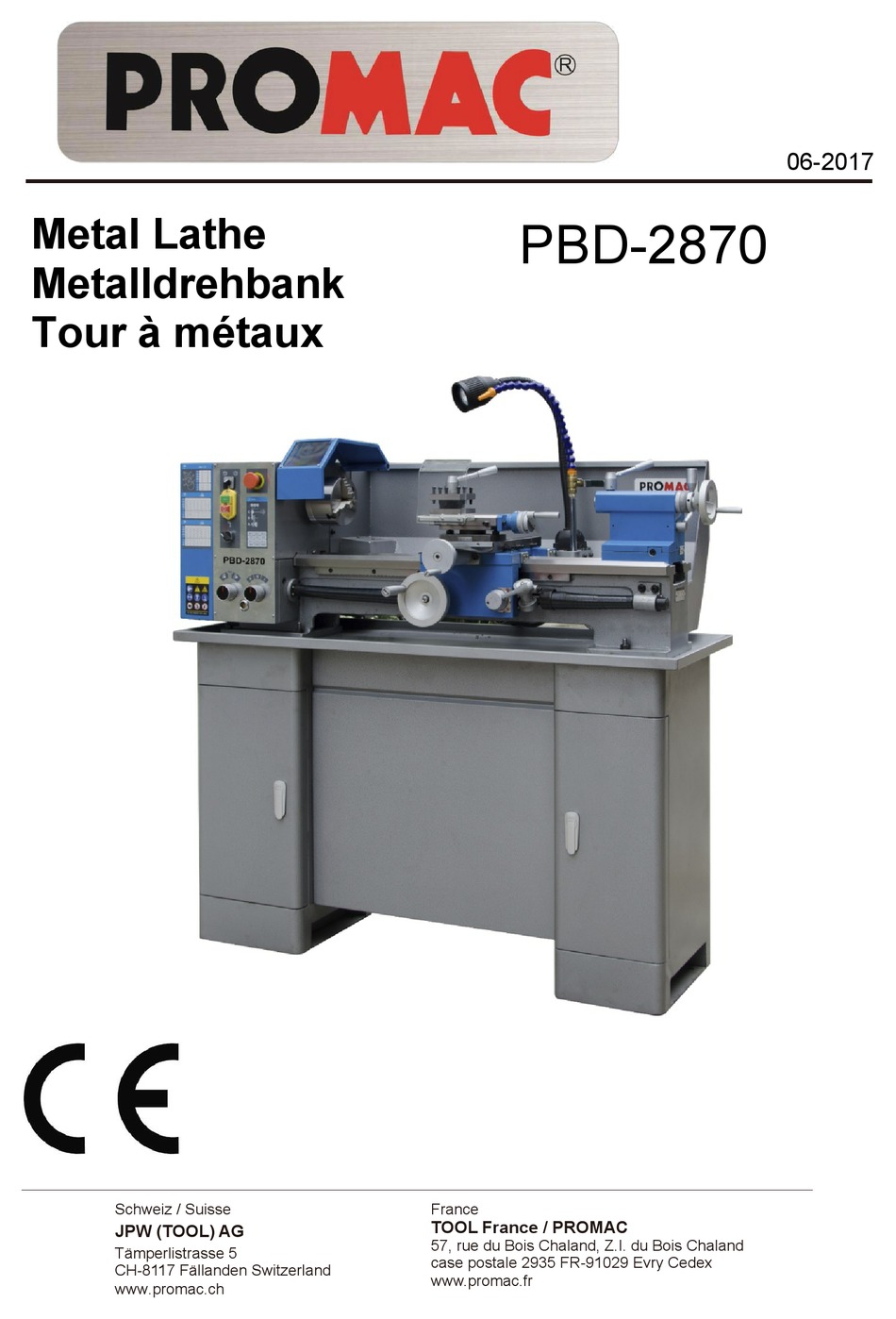 JET/Promac PBD-2555V Metalldrehbank 230V