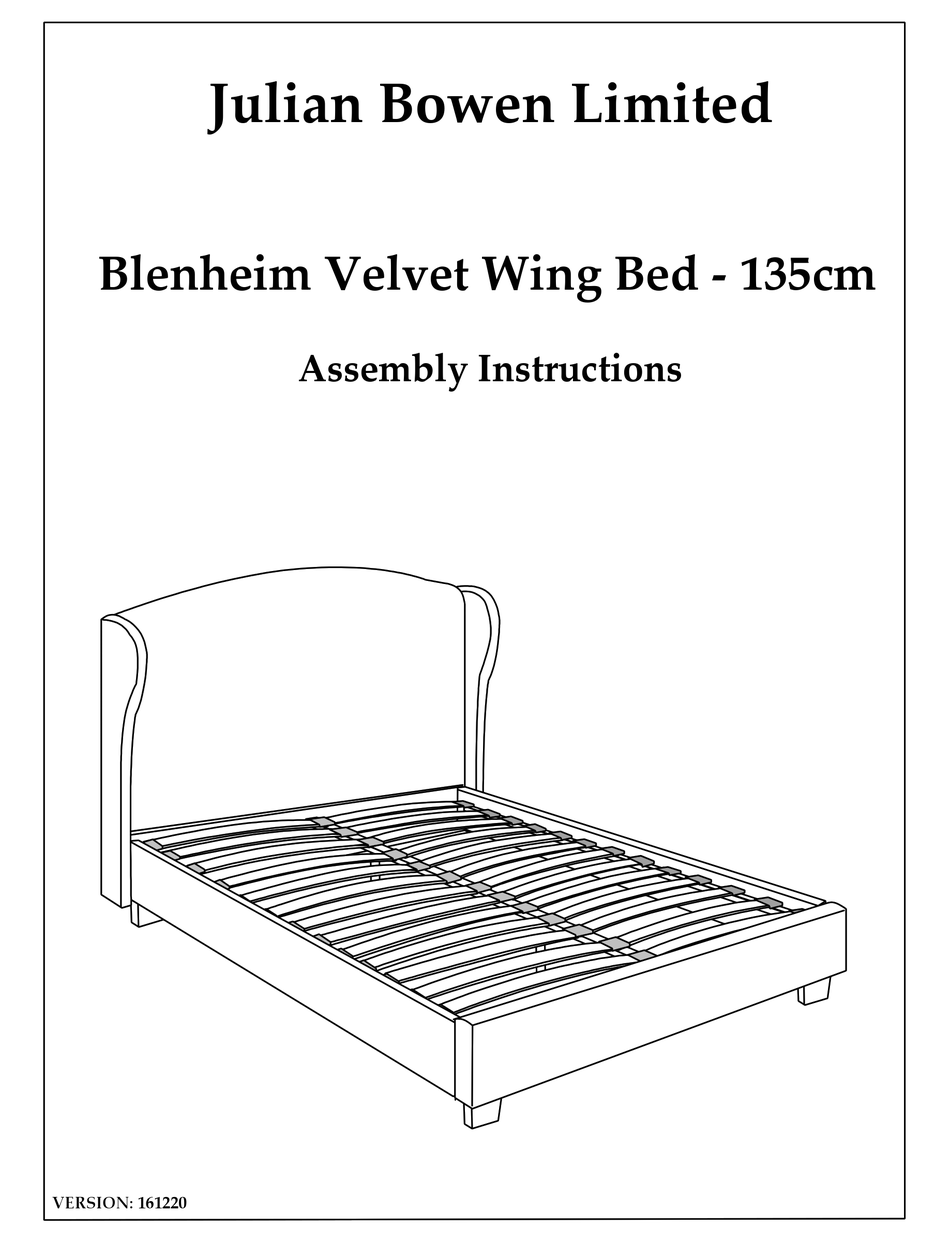 JULIAN BOWEN LIMITED BLENHEIM VELVET WING BED ASSEMBLY INSTRUCTIONS