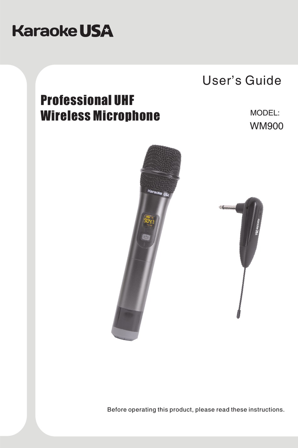 Wm900 Wm900 900mhz Uhf Wireless Handheld Microphone Karaoke Usa tm 