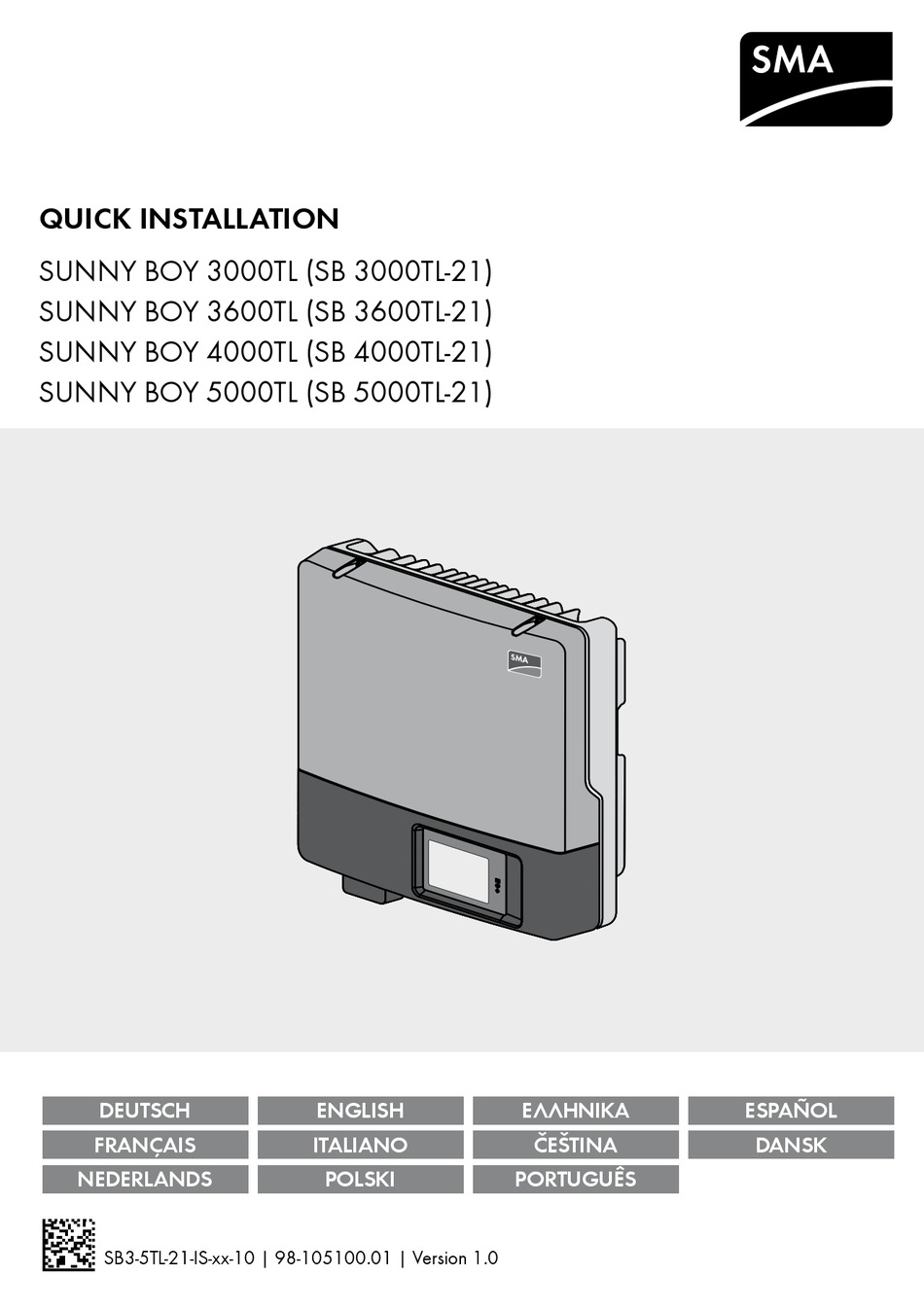 SMA SUNNY BOY 3000TL QUICK INSTALLATION Pdf Download | ManualsLib