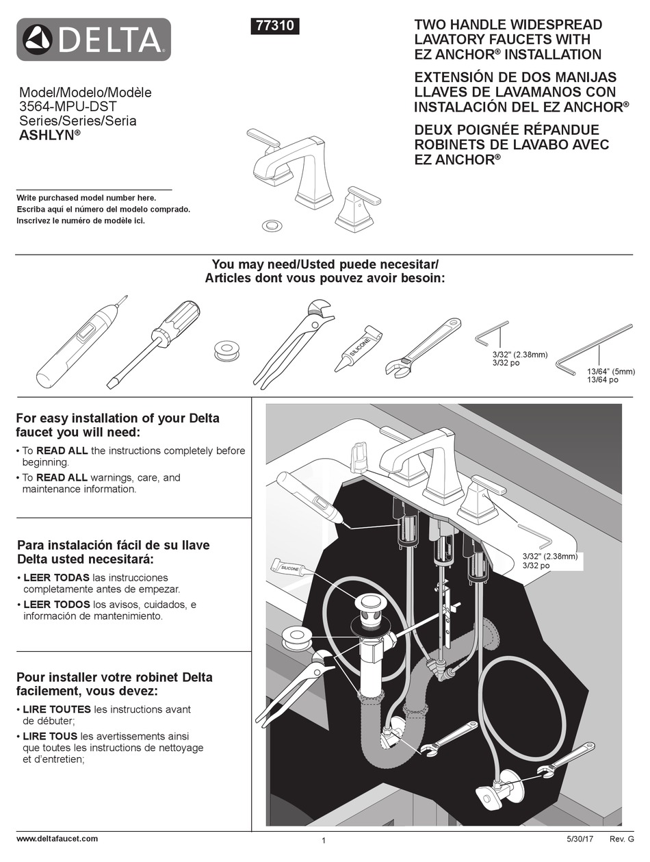 DELTA ASHLYN SERIES INSTALLATION MANUAL Pdf Download | ManualsLib