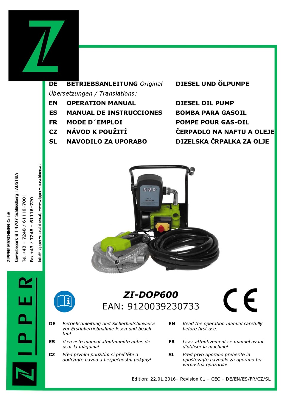 Diesel- & Ölpumpe / ZI-DOP600 / Diesel- Ölpumpen - ZIPPER Maschinen GmbH