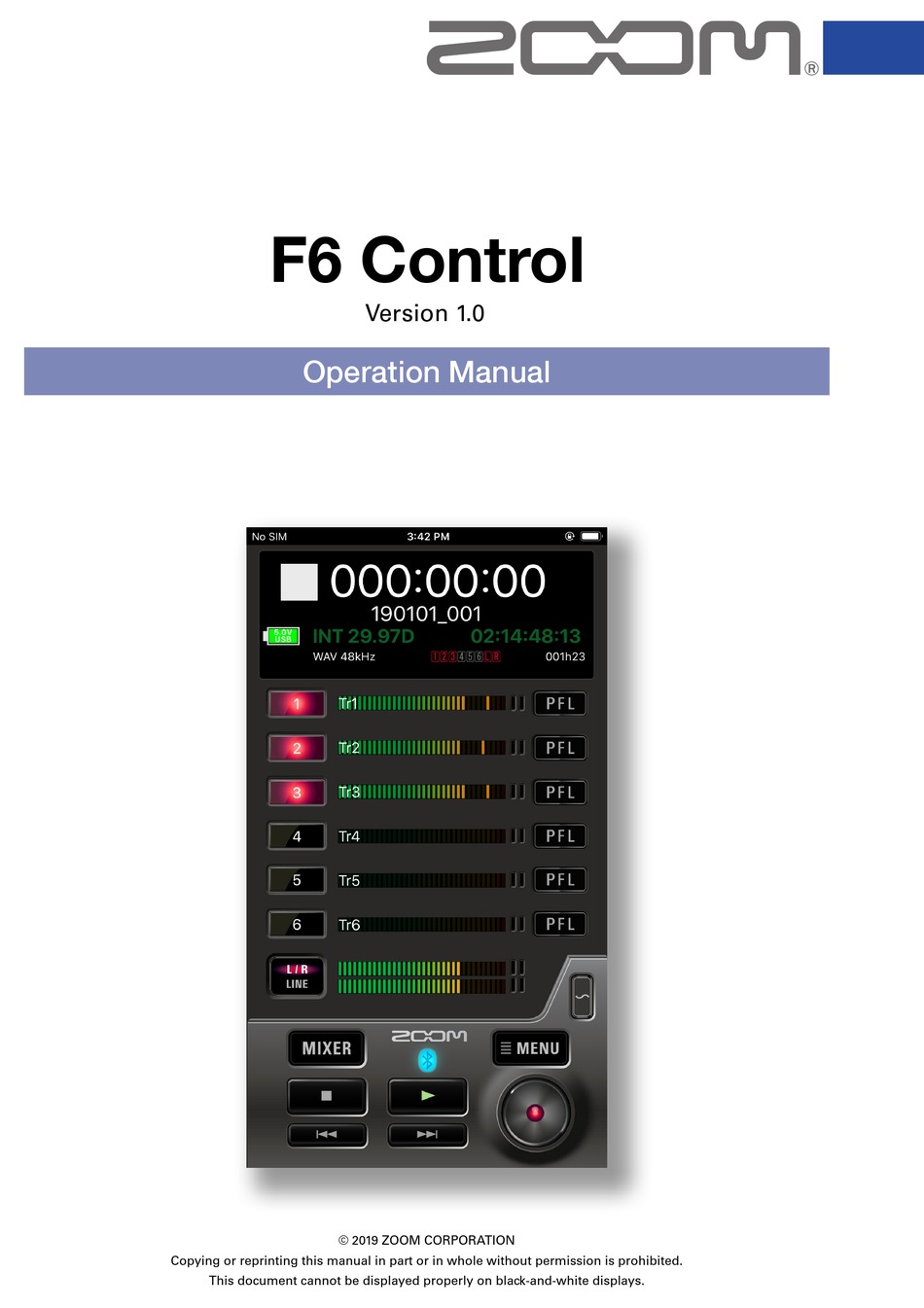 ZOOM F6 CONTROL OPERATION MANUAL Pdf Download ManualsLib