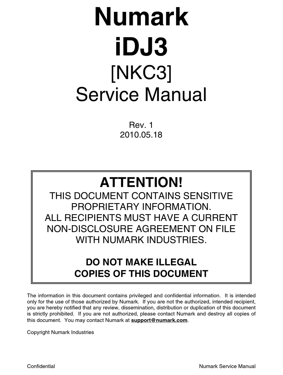 Numark Idj3 Service Manual Pdf Download Manualslib