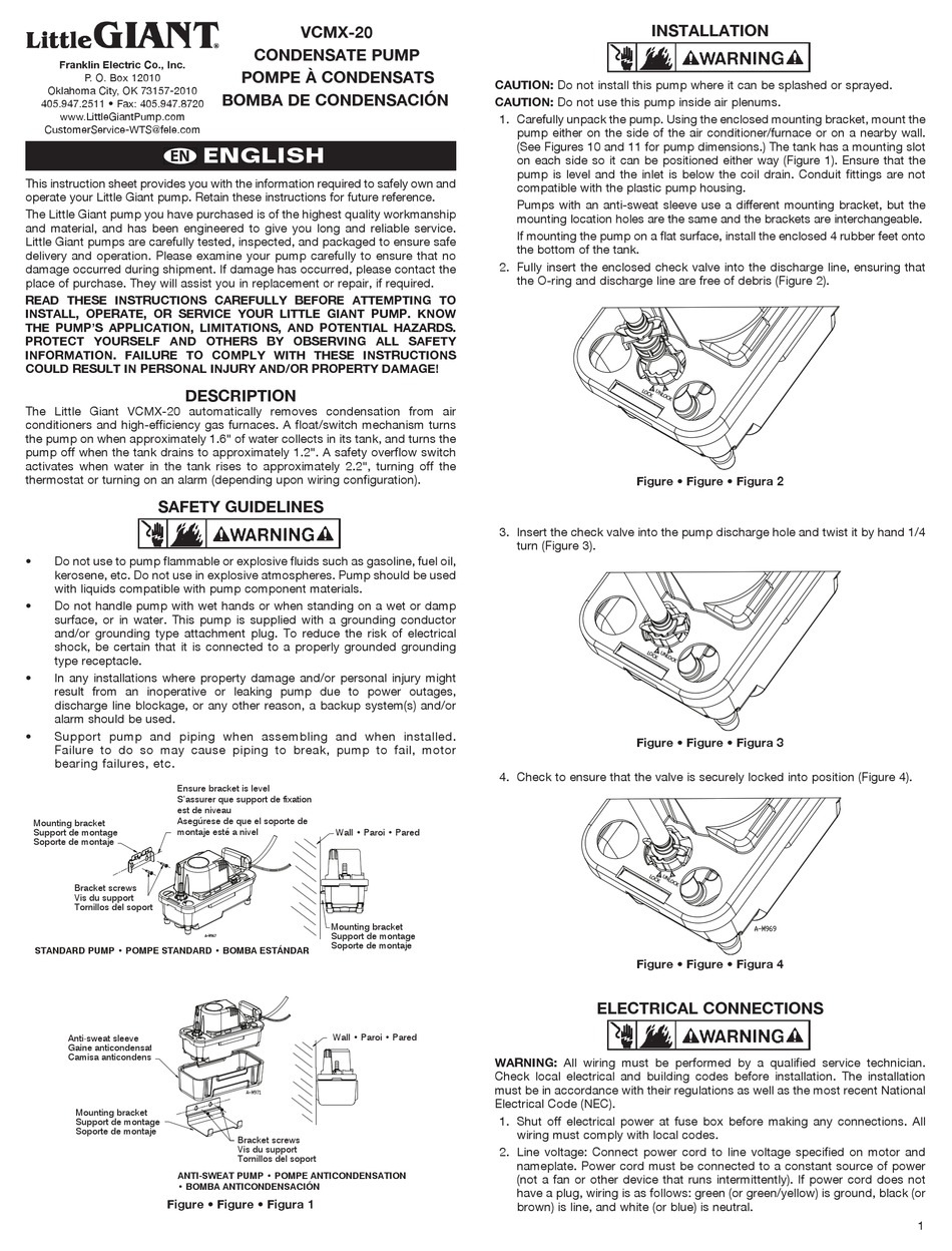 Little Giant Vcmx 20 Installation Manual Pdf Download Manualslib