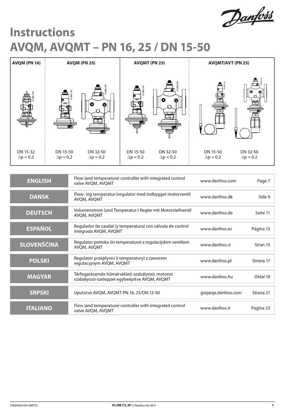 DANFOSS AVQM SERIES INSTRUCTIONS MANUAL Pdf Download | ManualsLib