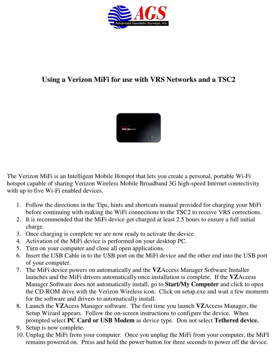 VERIZON MIFI MANUAL Pdf Download ManualsLib