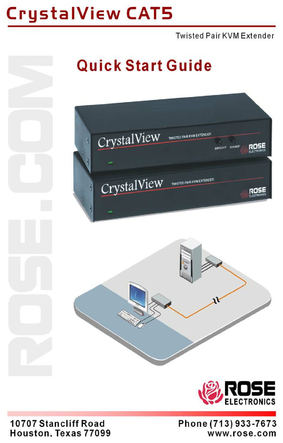 ROSE ELECTRONICS CRYSTALVIEW CAT5 QUICK START MANUAL Pdf Download