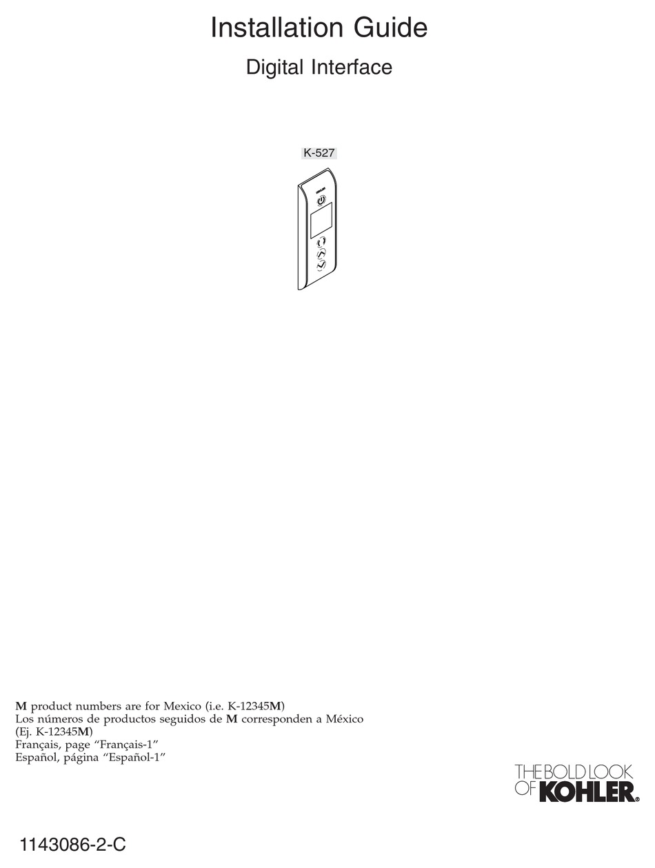 KOHLER K-527 INSTALLATION MANUAL Pdf Download | ManualsLib