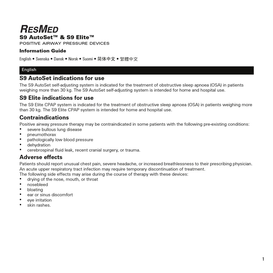Resmed S9 Manual Pdf