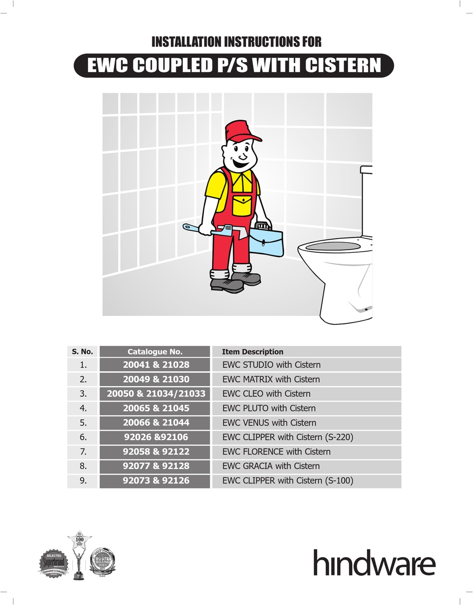 HINDWARE EWC SERIES INSTALLATION INSTRUCTIONS Pdf Download ManualsLib