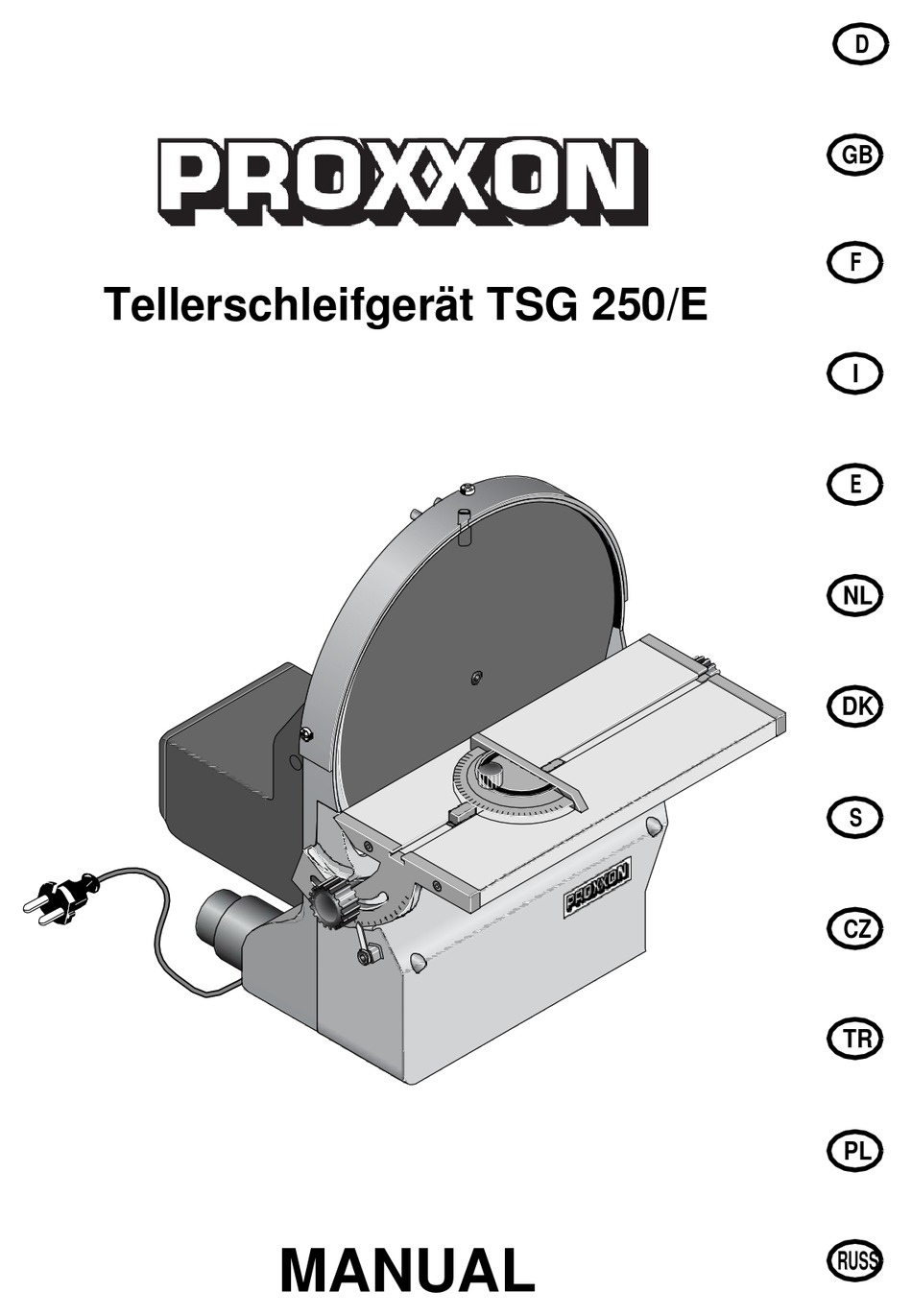 PROXXON TSG 250/E OPERATING INSTRUCTIONS MANUAL Pdf Download ManualsLib