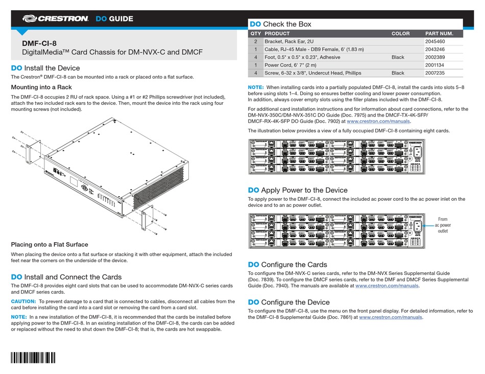 CRESTRON DMFCI8 DO MANUAL Pdf Download ManualsLib
