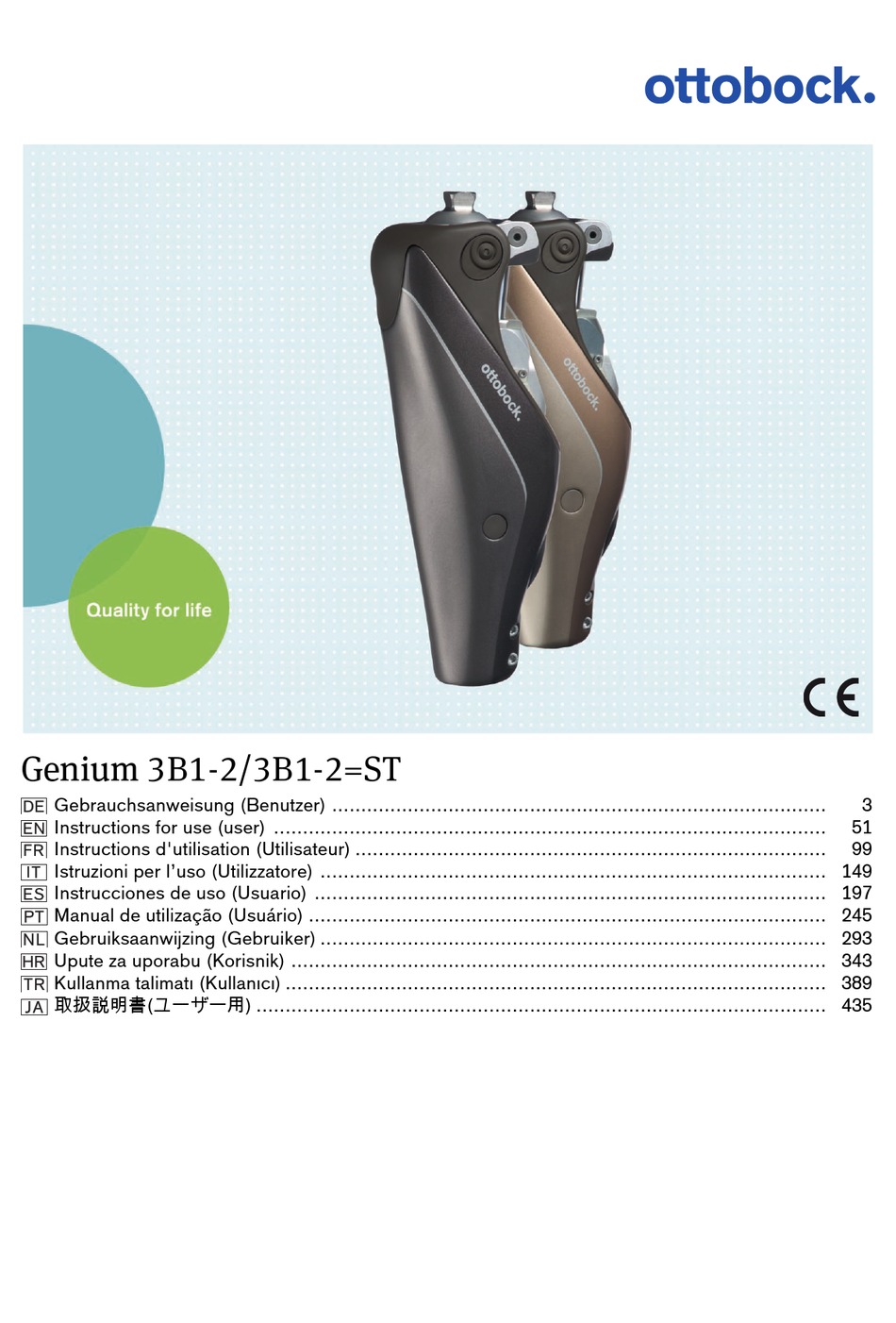 Otto Bock Genium 3b1 2 Instructions For Use Manual Pdf Download Manualslib