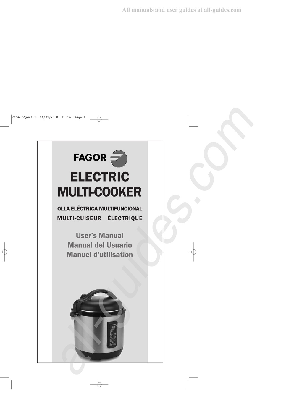 Fagor lux multi online cooker manual