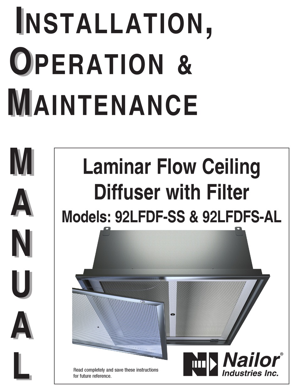 NAILOR 92LFDF-SS INSTALLATION, OPERATION & MAINTENANCE MANUAL Pdf ...