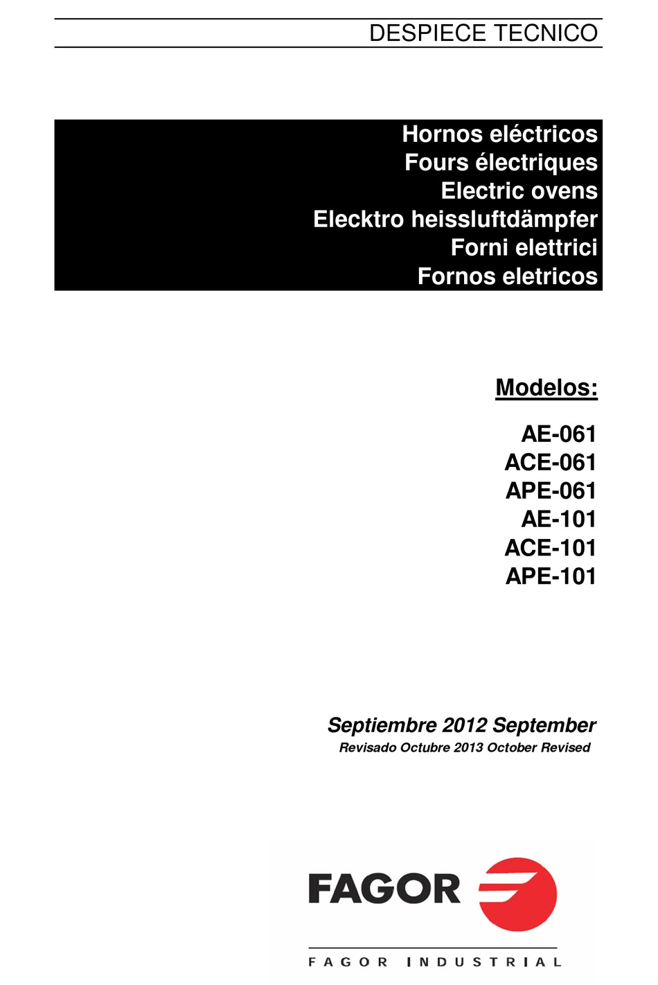FAGOR AE-061 MANUAL Pdf Download | ManualsLib
