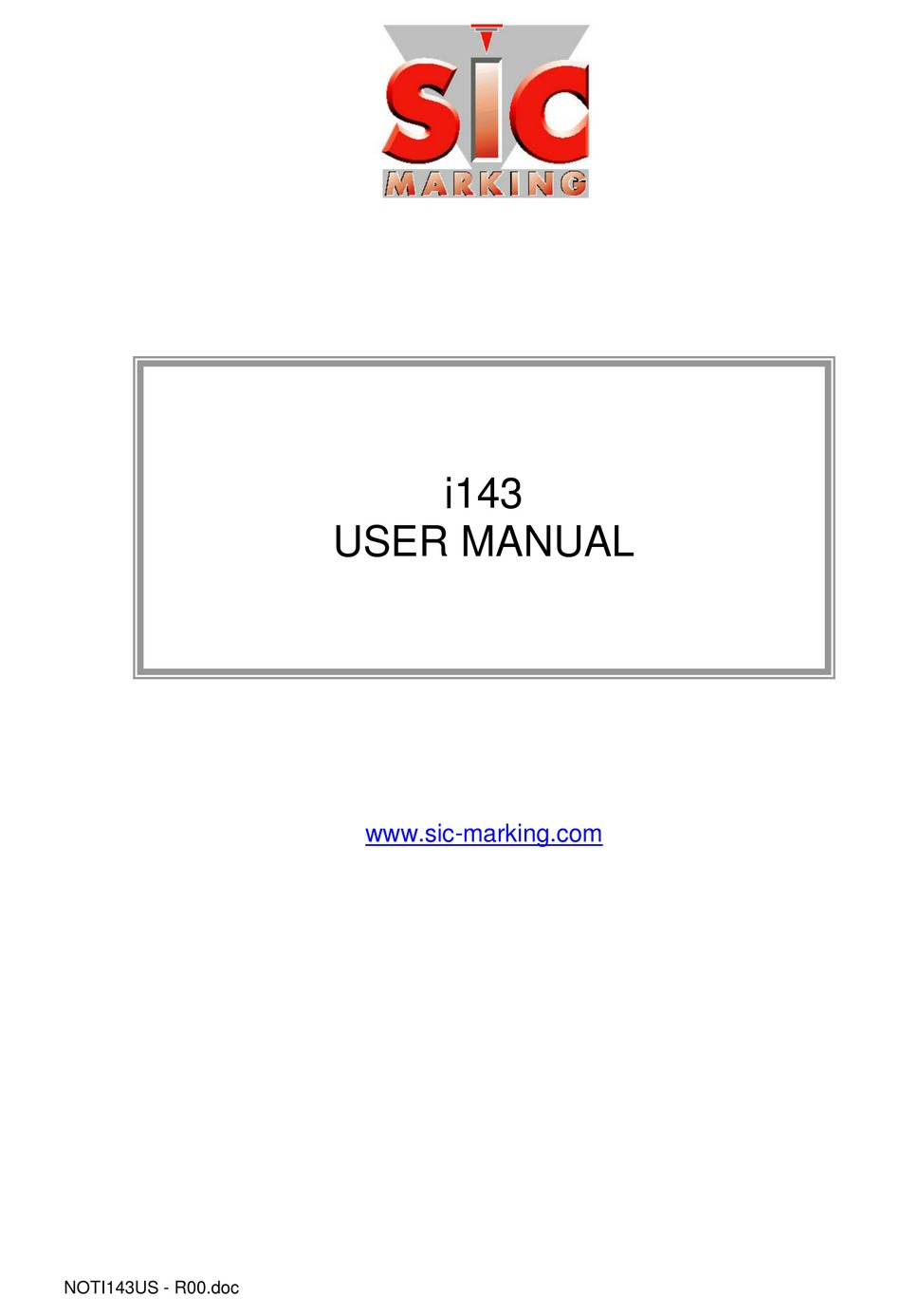SIC MARKING I143 USER MANUAL Pdf Download ManualsLib