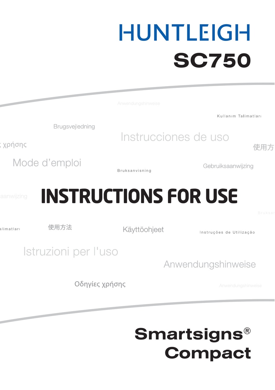 HUNTLEIGH SMARTSIGNS COMPACT SC750 INSTRUCTIONS FOR USE MANUAL Pdf