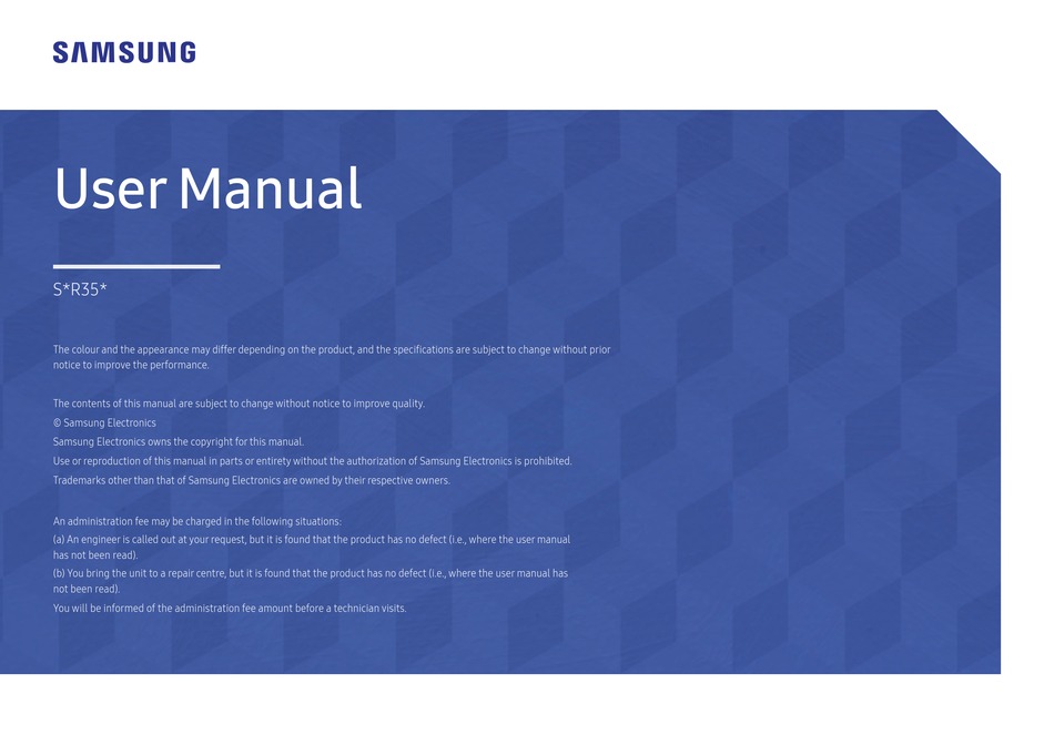 Samsung S R35 Series User Manual Pdf Download Manualslib