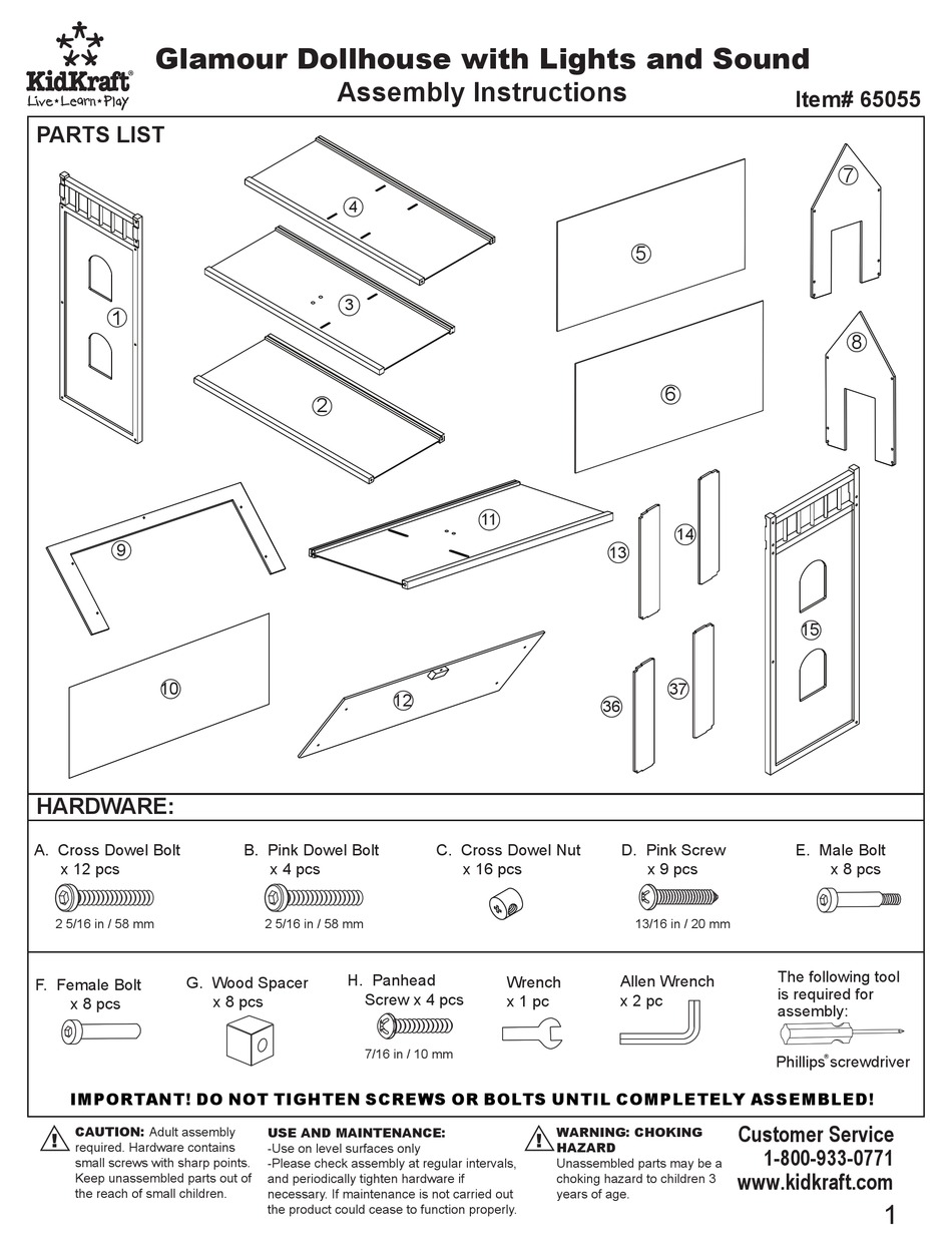 KIDKRAFT 65055 ASSEMBLY INSTRUCTIONS MANUAL Pdf Download ManualsLib