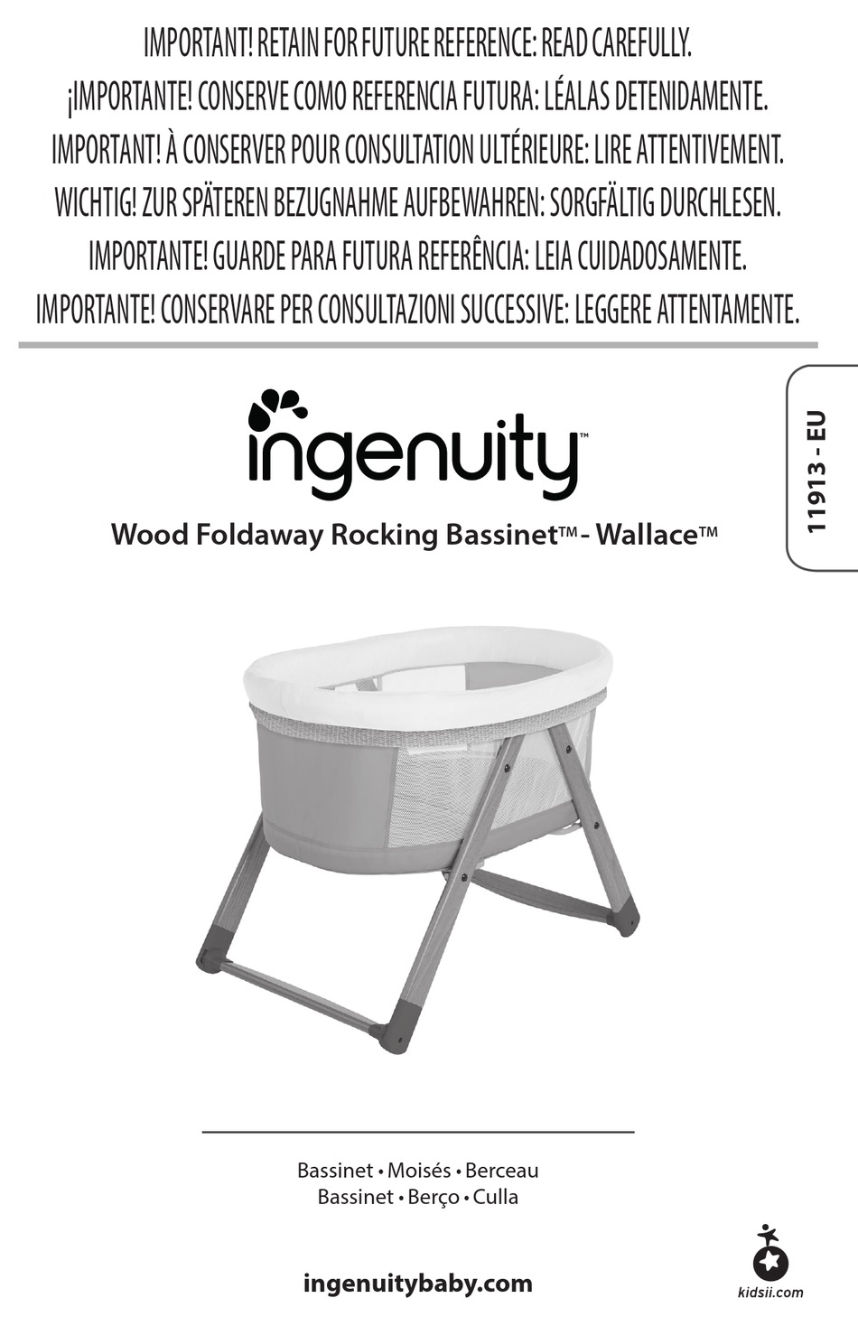 KIDS II INGENUITY WOOD FOLDAWAY ROCKING WALLACE 11913 MANUAL