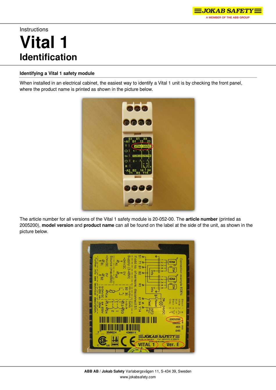 JOKAB SAFETY VITAL 1 INSTRUCTIONS MANUAL Pdf Download ManualsLib