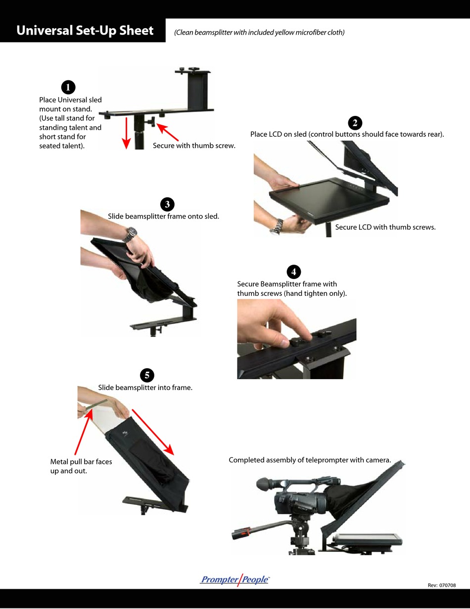 PROMPTER PEOPLE UNIVERSAL SETUP SHEET Pdf Download ManualsLib