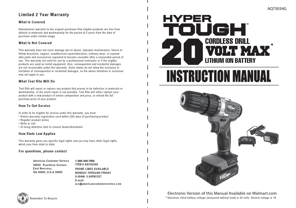 Hyper Tough Electric Lawn Mower User Manual