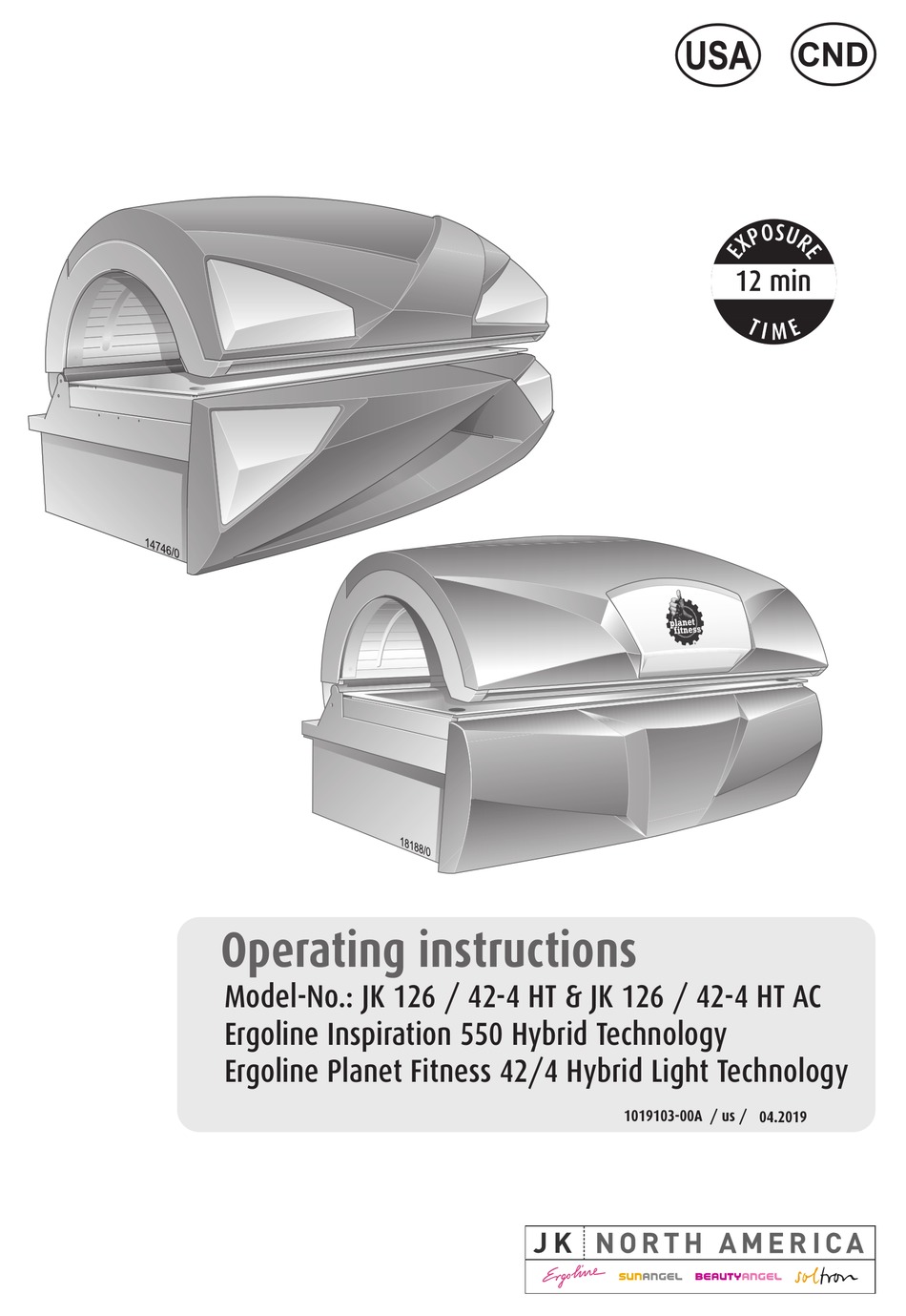 ERGOLINE INSPIRATION 550 HYBRID TECHNOLOGY OPERATING INSTRUCTIONS