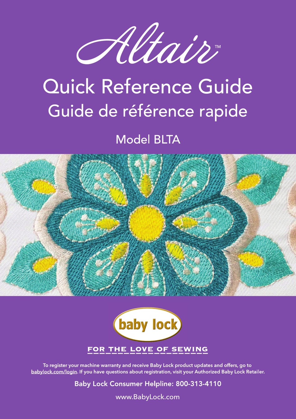 BABY LOCK ALTAIR BLTA QUICK REFERENCE MANUAL Pdf Download ManualsLib