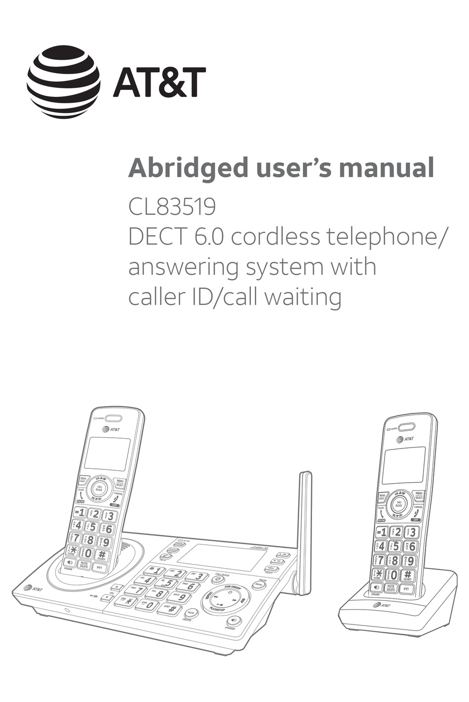 AT&T CL83519 USER MANUAL Pdf Download | ManualsLib