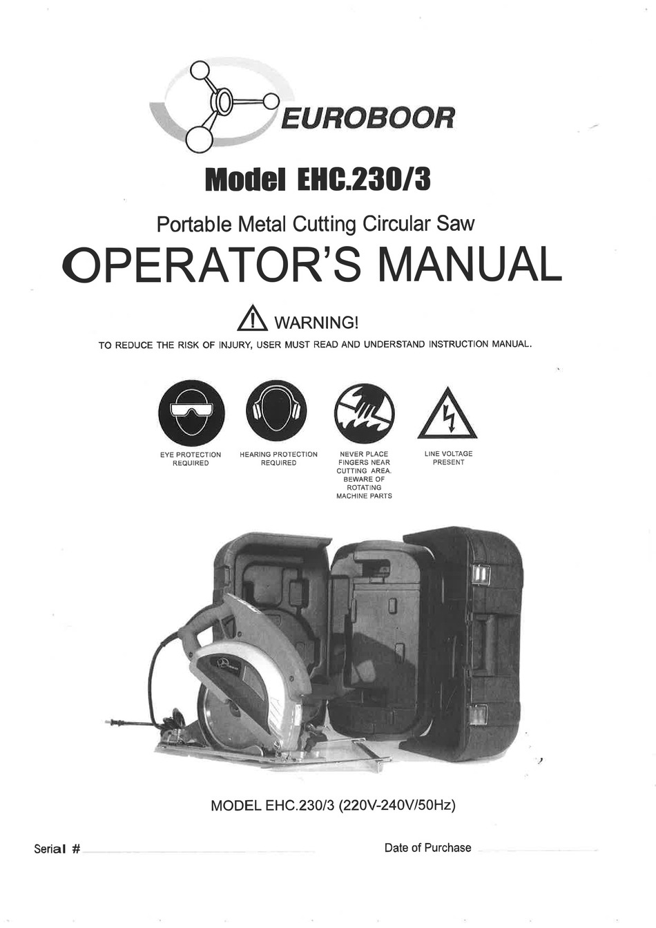 Euroboor Ehc 230 3 Operator S Manual Pdf Download Manualslib