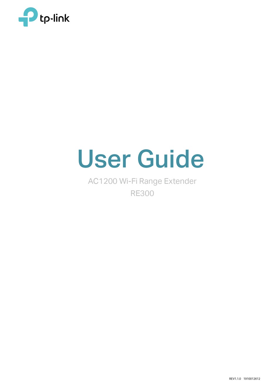 TP LINK RE300 USER MANUAL Pdf Download ManualsLib