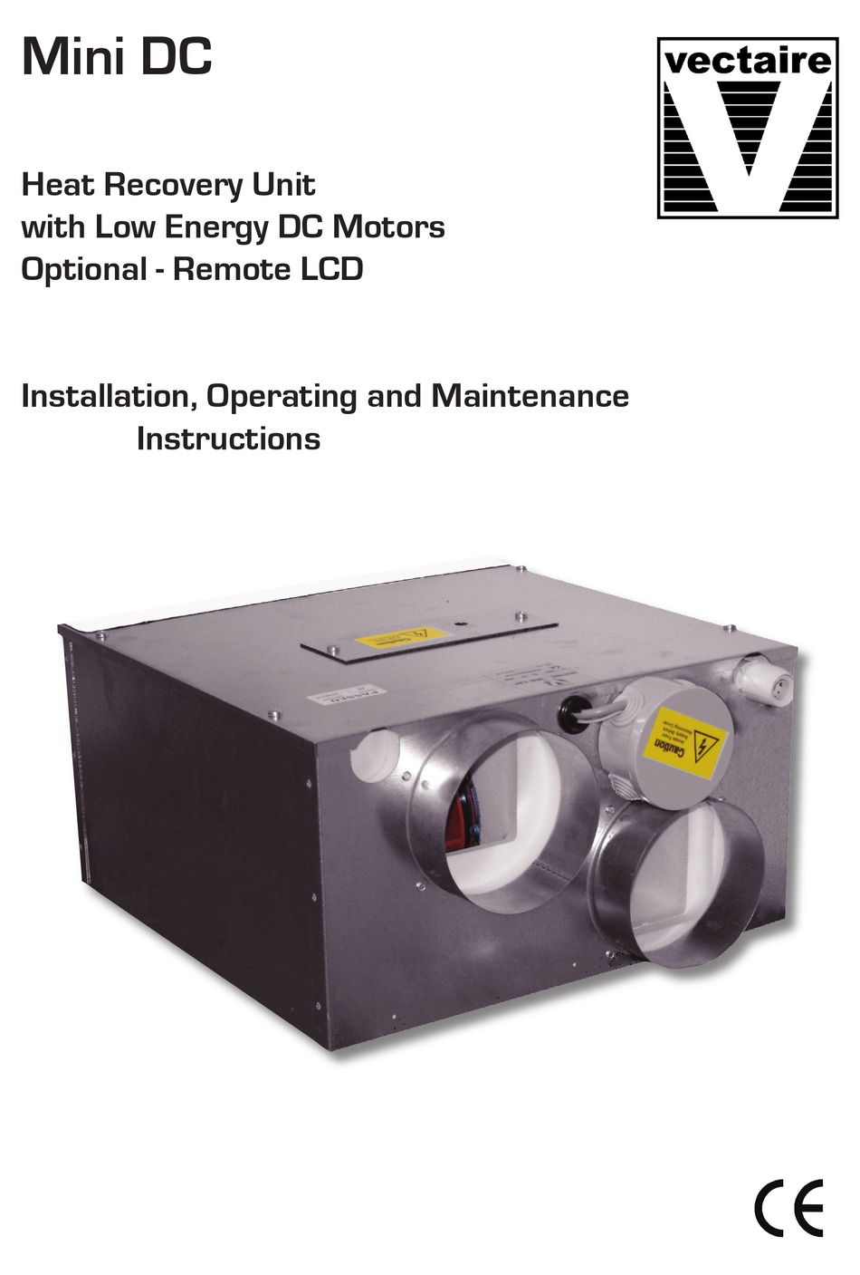 VECTAIRE MINI DC INSTALLATION, OPERATING AND MAINTENANCE INSTRUCTIONS Pdf  Download | ManualsLib