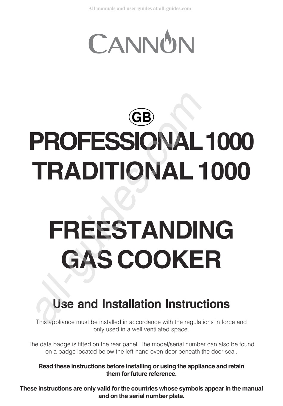 cannon professional 1000 cooker