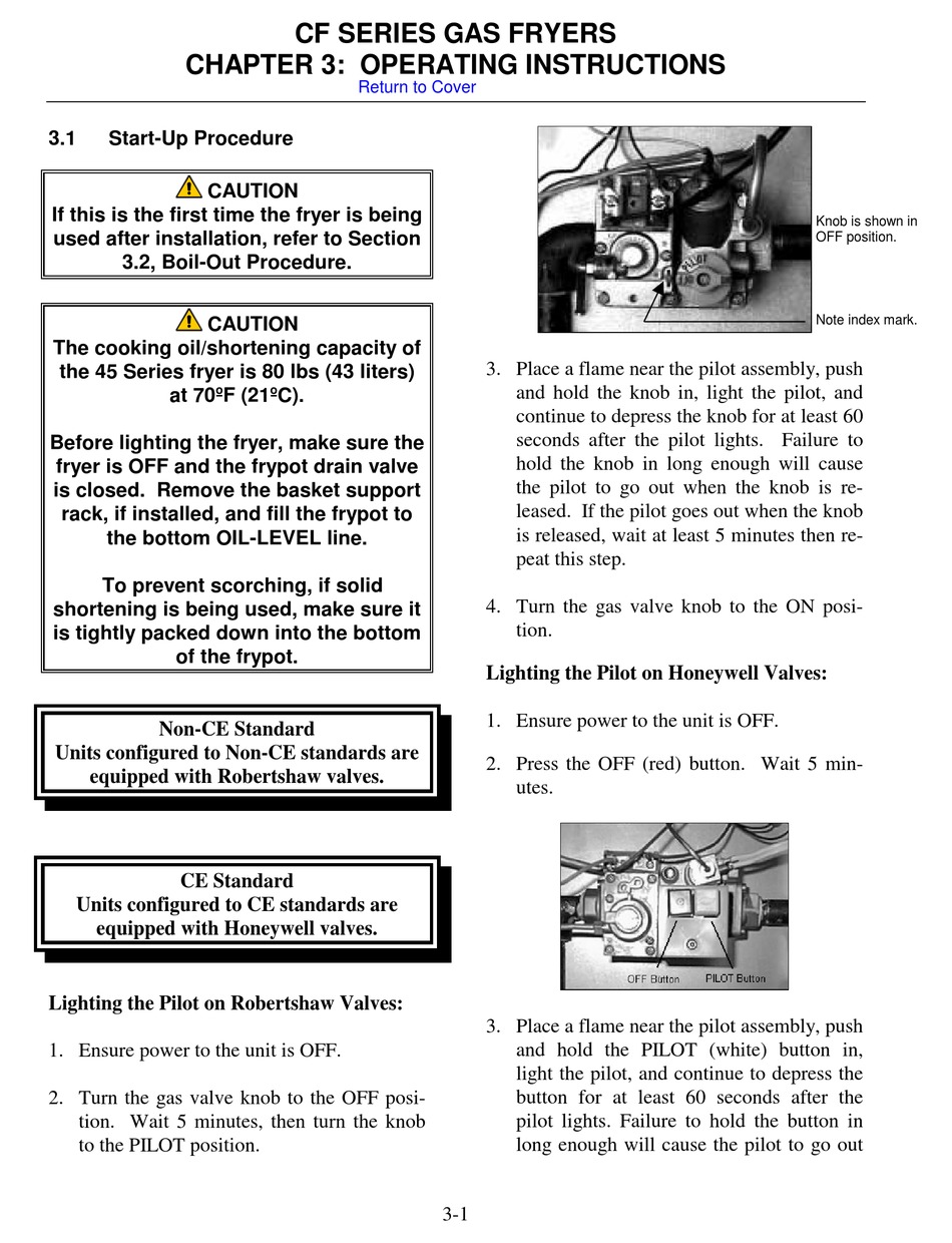 FRYMASTER CF SERIES OPERATING INSTRUCTIONS MANUAL Pdf Download ManualsLib
