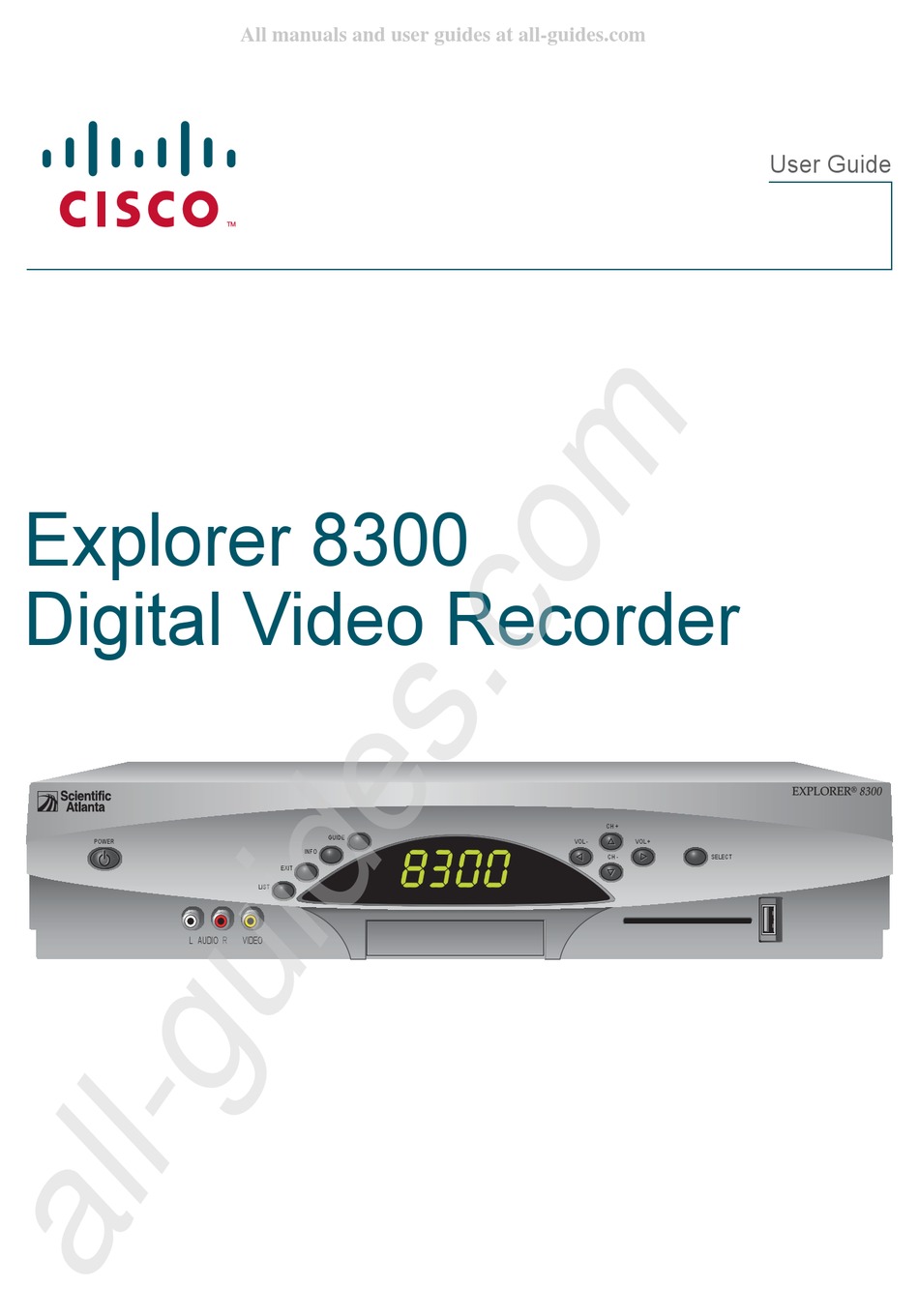 CISCO SCIENTIFIC ATLANTA EXPLORER 8300 USER MANUAL Pdf Download